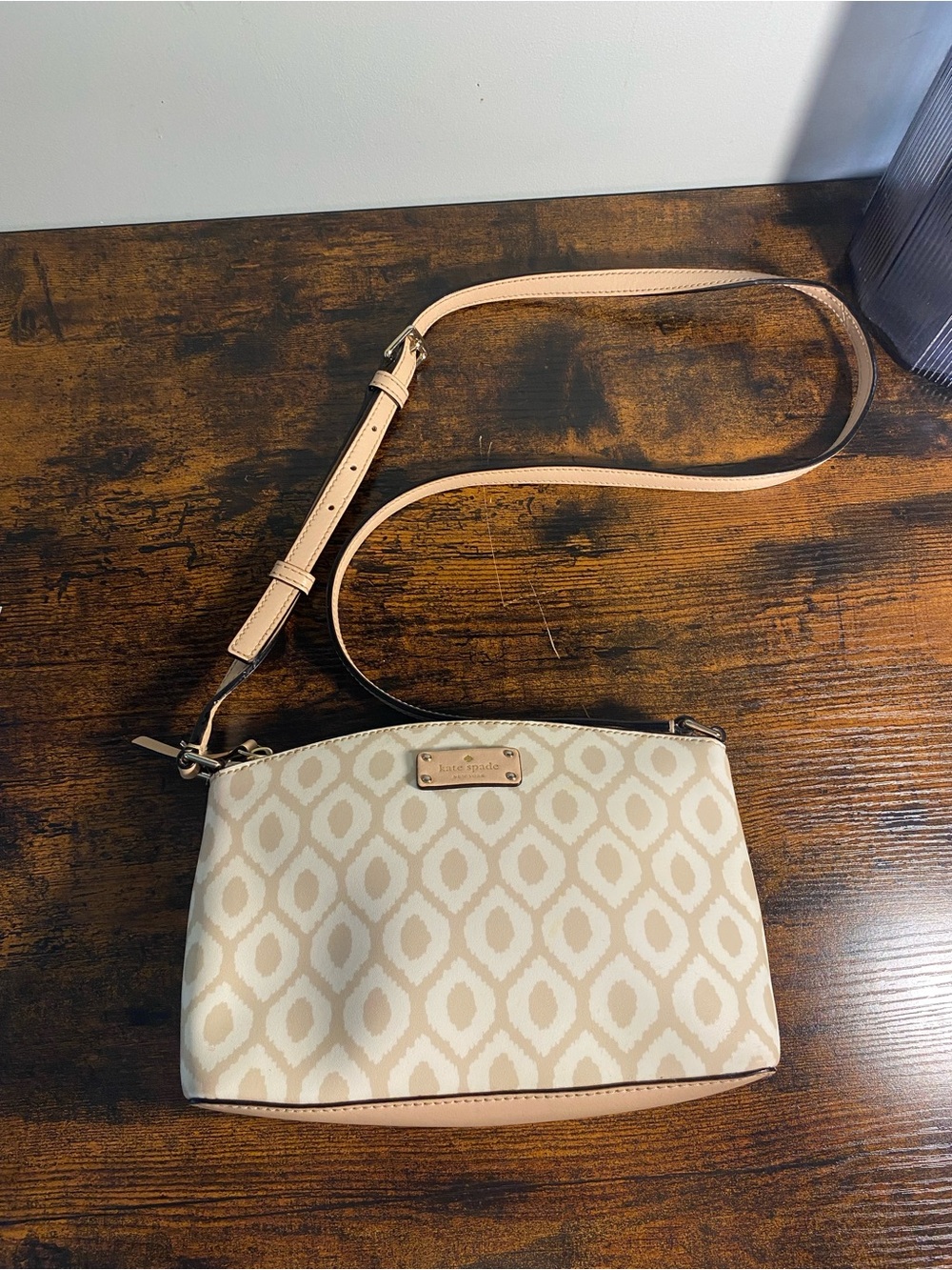 kate spade Cream and Tan Ikat Crossbody Bag